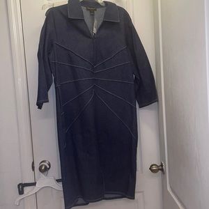 Ashley Stewart Denim 3/4 Sleeve Dress — Size 16